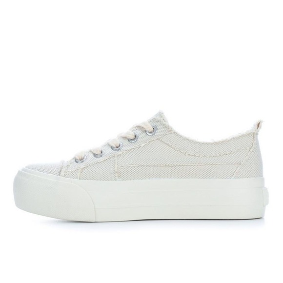 Blowfish Malibu Sadie-Sun Cream Floral Embroidered Platform Sneaker Vegan Sz 7 - Picture 8 of 10